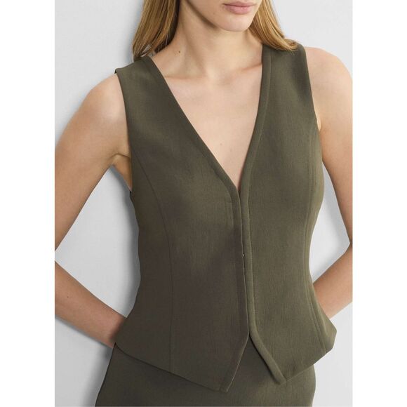Aritzia Wilfred Attire Vest - Crepett size 0 Sun-dried Olive - Picture 2 of 9